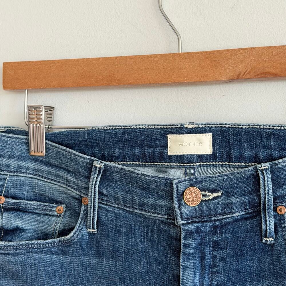 Mother The Weekender Fray Denim High Rise Flared Jeans Blue 30 - Picture 9 of 16